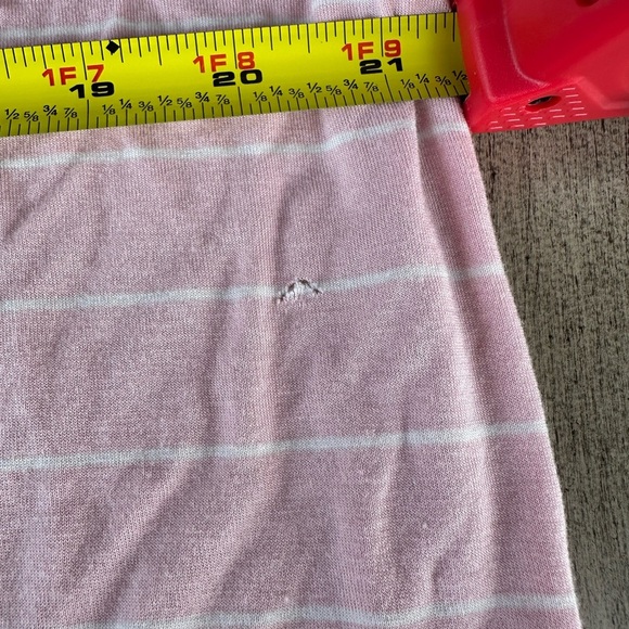 Time and Tru Pink Striped Round Hem Lightweight Shirt - Picture 6 of 6